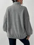 Split Joint Casual Loose Plush And Fleece Women's Stand Collar Zipper Sweatshirt
