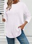 Women Striped Crew Neck Casual Long Sleeve T-shirt
