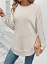 Women Striped Crew Neck Casual Long Sleeve T-shirt