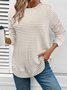 Women Striped Crew Neck Casual Long Sleeve T-shirt