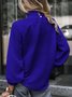 Women Geometric Stand Collar Vintage Long Sleeve T-shirt