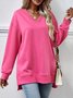 Crew Neck Plain Casual Sweatshirt