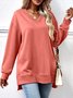 Crew Neck Plain Casual Sweatshirt