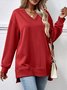 Crew Neck Plain Casual Sweatshirt