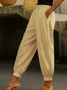 Linen Regular Fit Casual Plain Pants