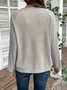 Women Color Block V Neck Casual Long Sleeve T-shirt