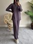 Women's Embossed Plain Daily Going Out Two-Piece Set Apricot Casual Spring/Fall Top With Pants Matching Set