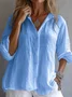 Casual Plain Shirt Collar Shirt