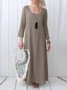 Casual Plain Crew Neck Maxi Dress