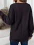 Women Plain Crew Neck Casual Long Sleeve T-shirt