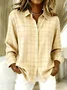 V Neck Plain Casual Shirt