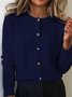 Women's Autumn And Winter Round Neck Cardigan Sweater Versatile Short Top Jacket