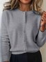 Women's Autumn And Winter Round Neck Cardigan Sweater Versatile Short Top Jacket