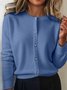 Women's Autumn And Winter Round Neck Cardigan Sweater Versatile Short Top Jacket