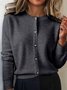 Women's Autumn And Winter Round Neck Cardigan Sweater Versatile Short Top Jacket
