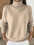 Plain Turtleneck Loose Vintage Sweater