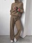 Women's Adjustable Strap Plain Daily Going Out Two-Piece Set Khaki Casual Spring/Fall Top With Pants Matching Set