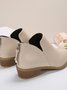 British Style Four Seasons Solid Color Pointed Toe Casual Rear Zipper Low Heel Thick Heel Single Shoes