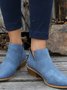 British Style Four Seasons Solid Color Pointed Toe Casual Rear Zipper Low Heel Thick Heel Single Shoes