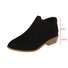 British Style Four Seasons Solid Color Pointed Toe Casual Rear Zipper Low Heel Thick Heel Single Shoes