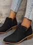 British Style Four Seasons Solid Color Pointed Toe Casual Rear Zipper Low Heel Thick Heel Single Shoes