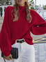 Loose Acrylic Lady Romance Plain Sweater