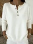 Casual Henley Collar Plain Sweater
