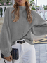 Loose Acrylic Lady Romance Plain Sweater
