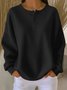 Women Plain Crew Neck Casual Long Sleeve T-shirt