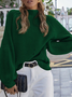 Loose Acrylic Lady Romance Plain Sweater