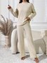 Casual Cotton Regular Fit Crew Neck Two-Piece Set