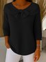 Urban Plain Bow Crew Neck Sweater