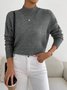 Plain Mock Neck Street Sweater