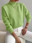 Plain Mock Neck Street Sweater