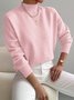 Plain Mock Neck Street Sweater