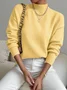 Plain Mock Neck Street Sweater