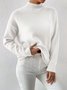 Plain Mock Neck Street Sweater