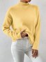 Plain Mock Neck Street Sweater