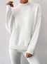Plain Mock Neck Street Sweater