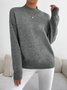 Plain Mock Neck Street Sweater