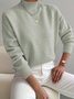 Plain Mock Neck Street Sweater