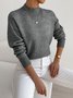 Plain Mock Neck Street Sweater