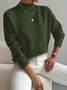 Plain Mock Neck Street Sweater