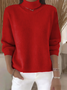 Regular Fit Casual Plain Turtleneck Sweater