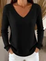 Casual Plain V Neck Sweater