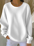 Crew Neck Plain Casual Loose Sweatshirt
