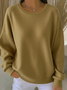 Crew Neck Plain Casual Loose Sweatshirt