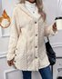 Casual Plain Fluff/Granular Fleece Fabric Teddy Jacket