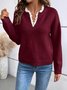 Loose Plain Casual Others Sweater