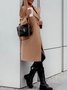 Plain Shawl Collar Lady Romance Loose Coat